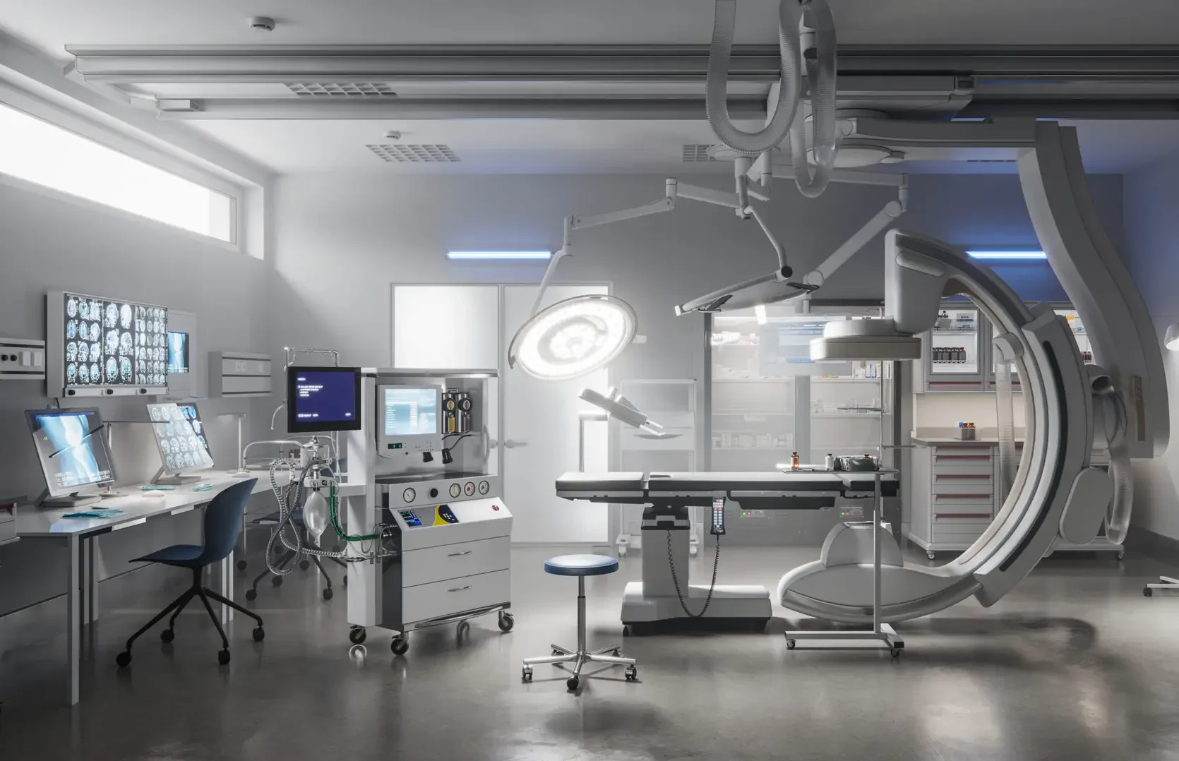 modern operating room in a hospital generated digitally
