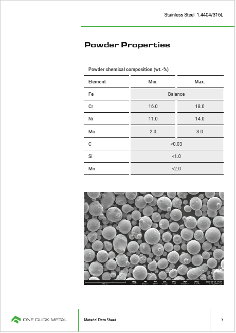 stainless steel material data sheet